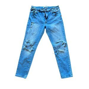 KanCan Women's Light Blue Distressed Jeans